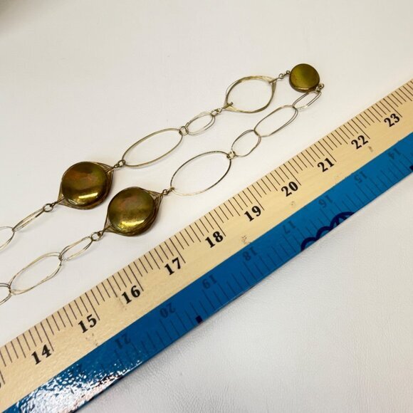 You & I Wire Chain Necklace Long Length Adjustable Gold-Tone Boho Chunky Funky - Picture 5 of 8